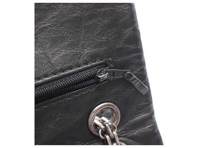 Borsa a tracolla Chanel 2.55 Matelassé Mademoiselle con catena Nero - vista 13