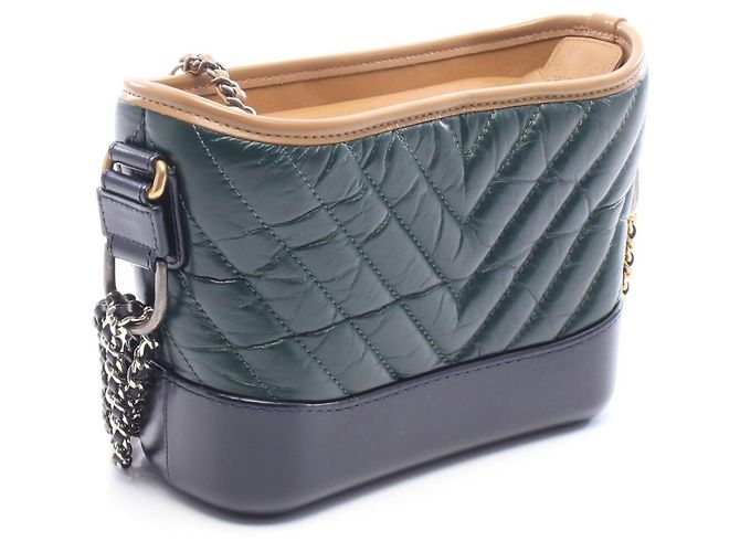 Borsa a tracolla Chanel Gabrielle de Small Hobo Nero Beige Verde - vista 2