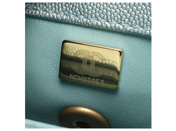 Sac à main Chanel Coco Handle Flap Matelassé Metallic Bleu Métallisé - vue 5
