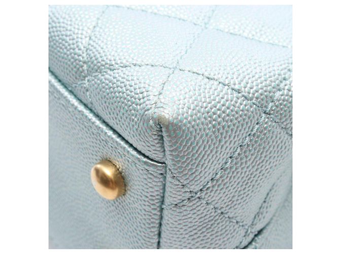 Sac à main Chanel Coco Handle Flap Matelassé Metallic Bleu Métallisé - vue 6