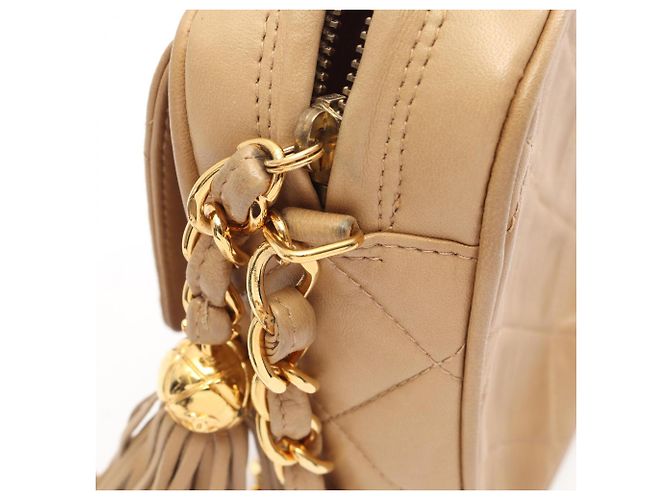 Bolso de hombro Chanel Coco Mark Matelassé Beige - vista 15