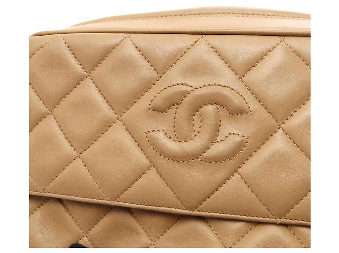 Bolso de hombro Chanel Coco Mark Matelassé Beige - vista 8