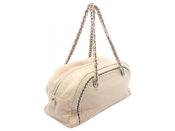 Chanel Coco Mark Mini Boston Schultertasche Beige - Ansicht 2