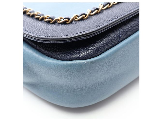 Borsa a tracolla Chanel Turnlock Blu - vista 6