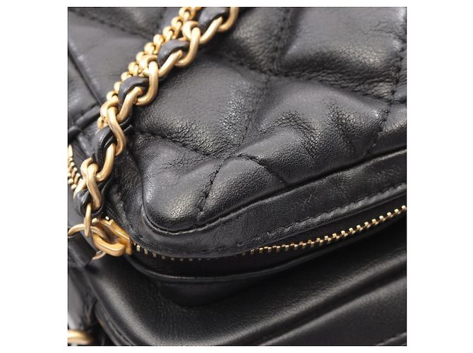 Picca borsa Camera di Chanel in pelle d'agnello nera Nero - vista 8