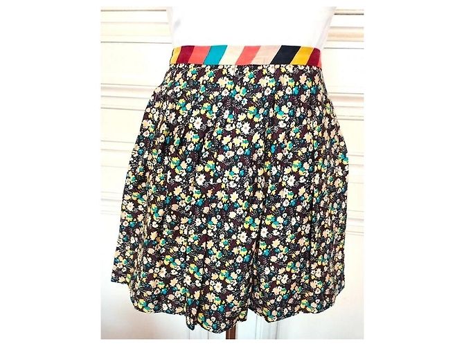 Cacharel Falda Cruzada de Algodón Liberty - Modelo Opposition T XS Negro Rosa Blanco Azul Multicolor Amarillo - vista 16