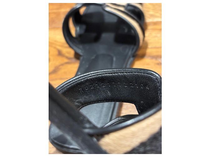 Hermès Oran Sandali in pelle di vitello stampa zebra Nero - vista 7