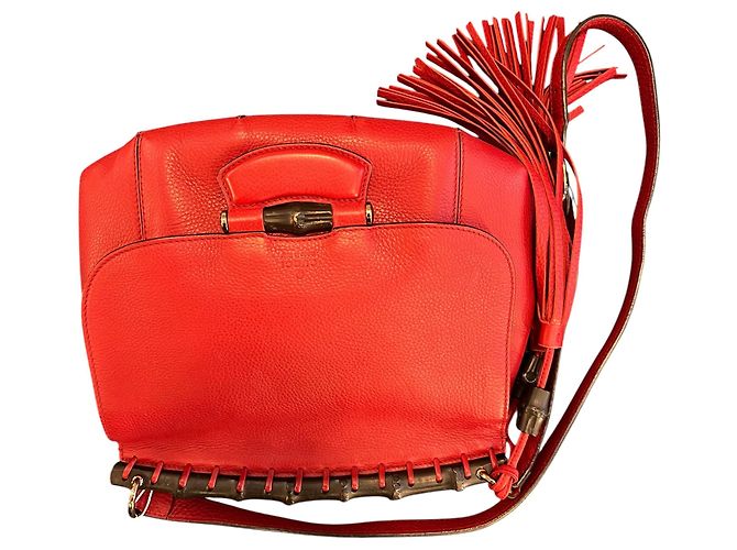 Gucci Medium Leather Bamboo New Fringe Crossbody - vista 4