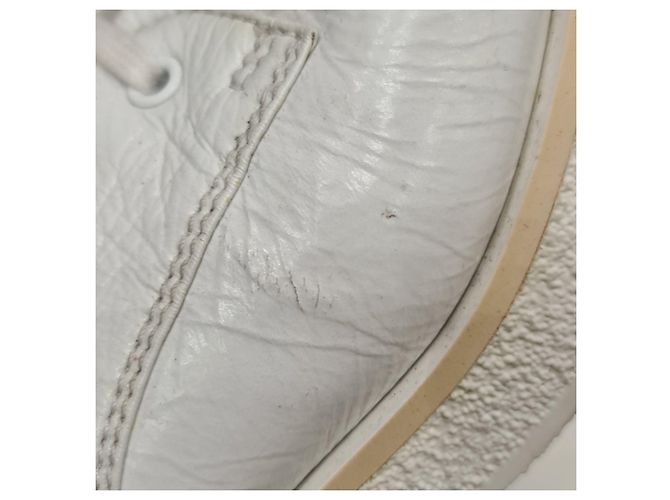 Stivaletti stringati in pelle bianca CHANEL 'Ready Steady' 37.5 Usati - vista 7