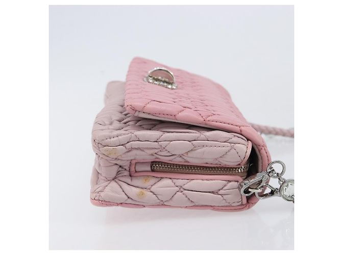 Miu Miu Crystal 2way Matelasse Leather Small Rosa - vista 5