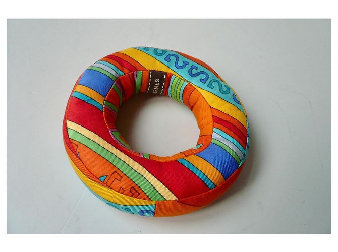 Hermès petit h Pulsera de seda atípica Rosa Azul Multicolor Verde Naranja Amarillo - vista 4