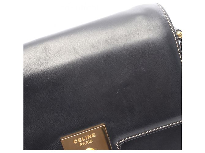 Céline Celine Schultertasche aus schwarzem Leder - Ansicht 10