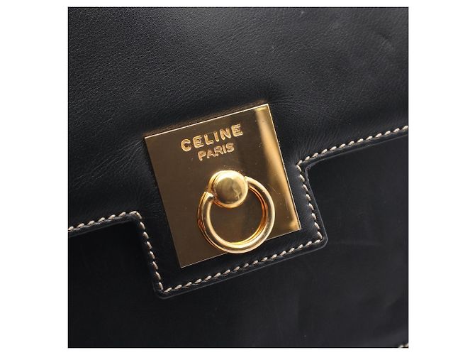 Céline Celine Schultertasche aus schwarzem Leder - Ansicht 16