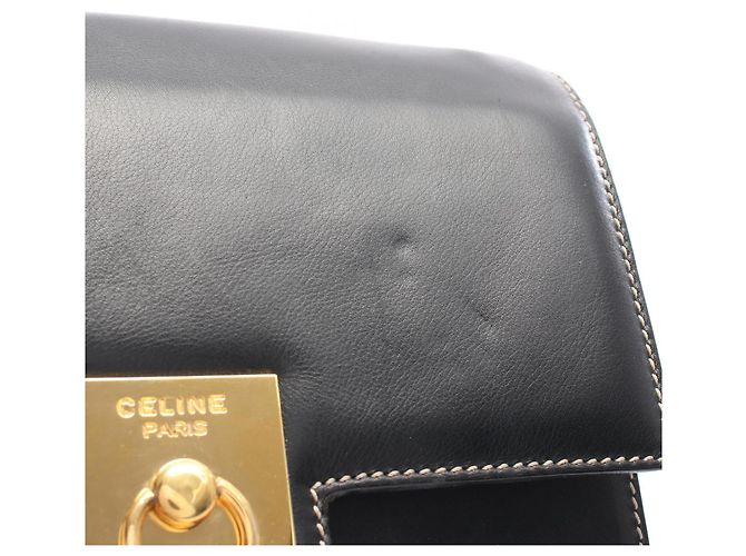 Céline Celine Schultertasche aus schwarzem Leder - Ansicht 5