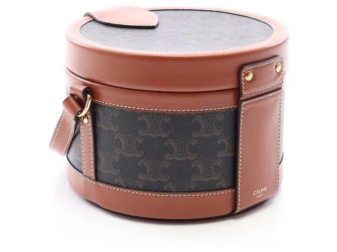 Céline Borsa a tracolla Celine Tambour Medium Triomphe Marrone Nero - vista 2