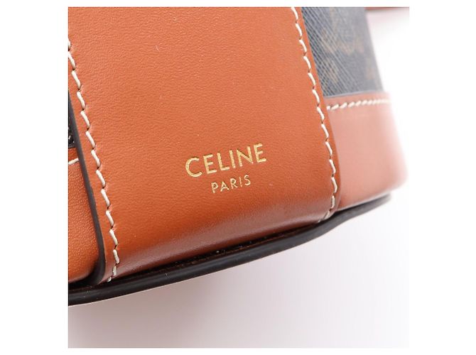 Céline Borsa a tracolla Celine Tambour Medium Triomphe Marrone Nero - vista 4
