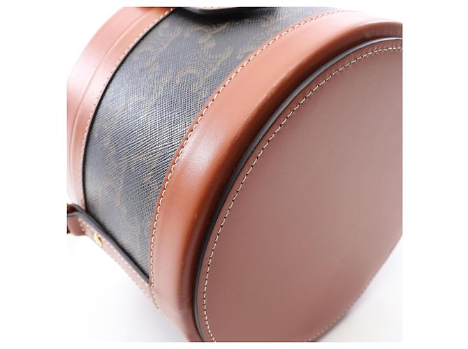 Céline Borsa a tracolla Celine Tambour Medium Triomphe Marrone Nero - vista 6