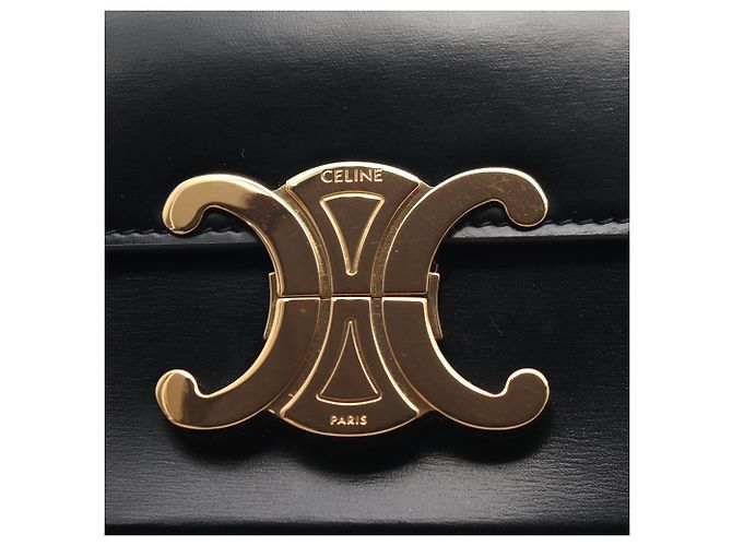 Céline Celine Claude Triomphe Schultertasche aus schwarzem Leder - Ansicht 5