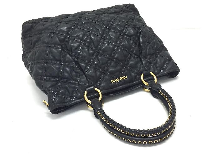 Bolsa acolchoada preta Miu Miu Preto - vista 4