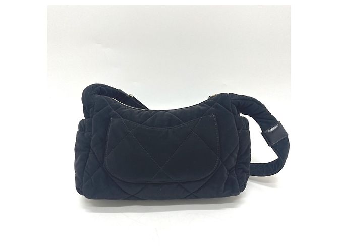 Chanel AS5054 Matelassé Coco Mark Bowling Bag aus Samt Schwarz - Ansicht 2