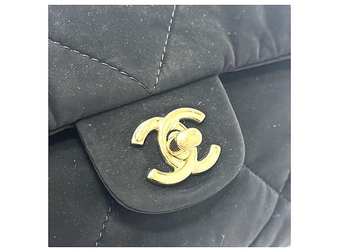 Chanel AS5054 Matelassé Coco Mark Bowling Bag aus Samt Schwarz - Ansicht 8