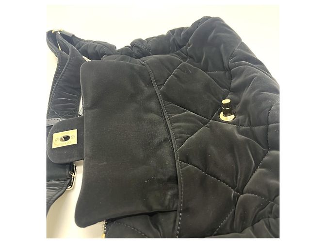 Chanel AS5054 Matelassé Coco Mark Bowling Bag aus Samt Schwarz - Ansicht 9