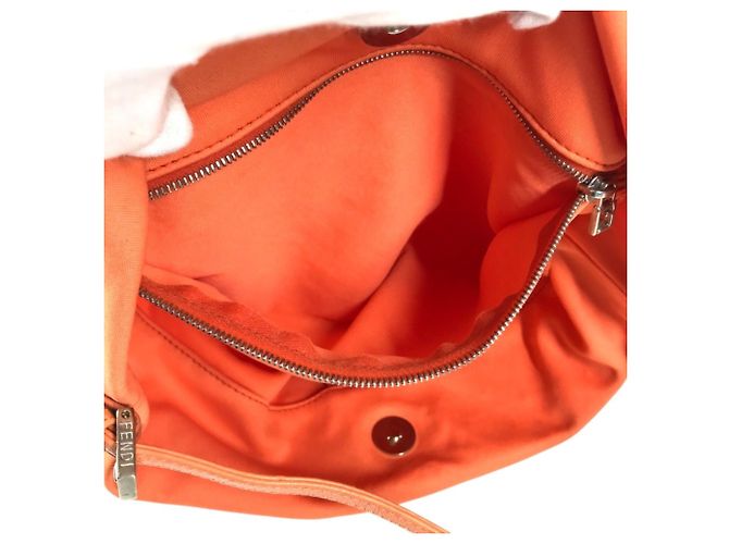 FENDI FF Logo Mini Drawstring Handbag Orange - view 12