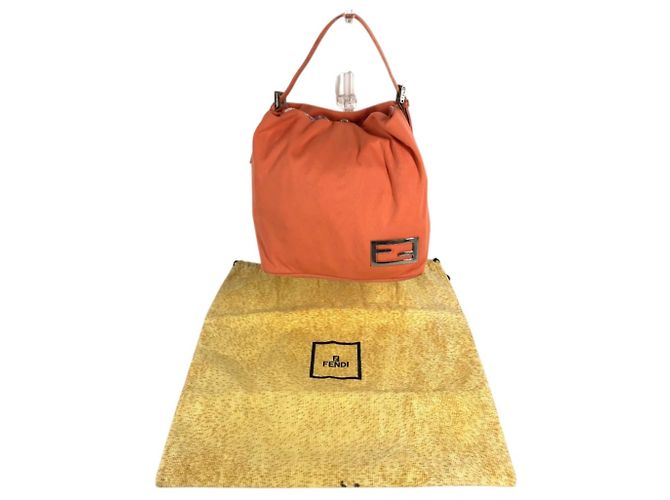 FENDI FF Logo Mini Drawstring Handbag Orange - view 17