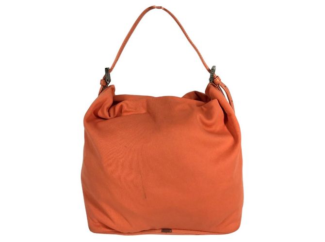 FENDI FF Logo Mini Drawstring Handbag Orange - view 2