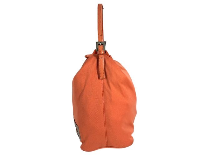 FENDI FF Logo Mini Drawstring Handbag Orange - view 3