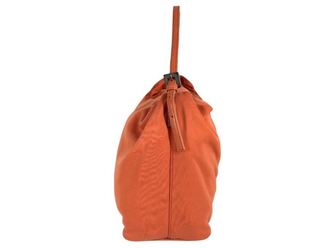 FENDI FF Logo Mini Drawstring Handbag Orange - view 4