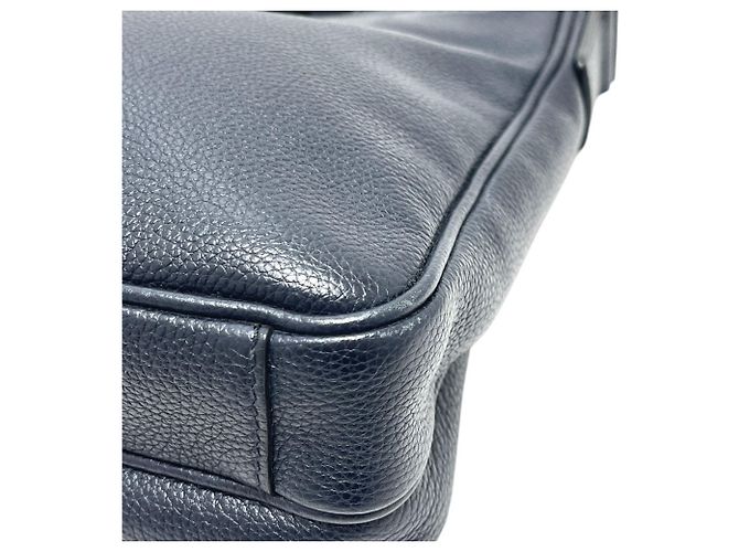 Borsa a mano in pelle Prada VA1034 con logo triangolare Blu - vista 7