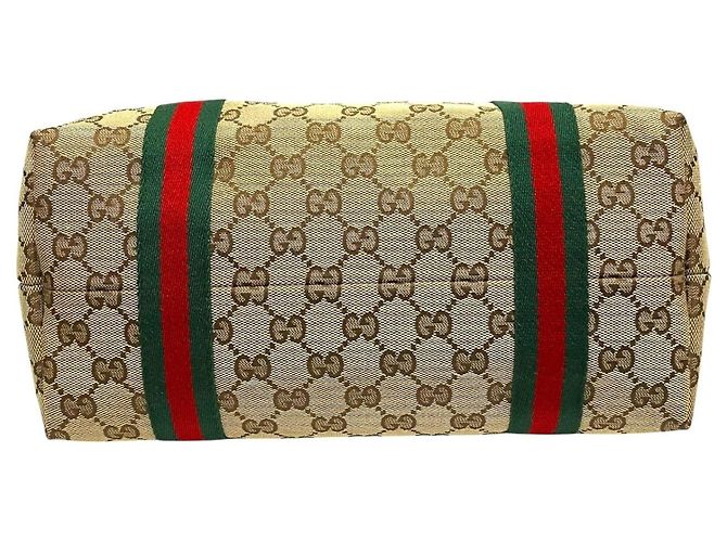 Borsa Tote Gucci Sherry Line Marrone Beige - vista 3