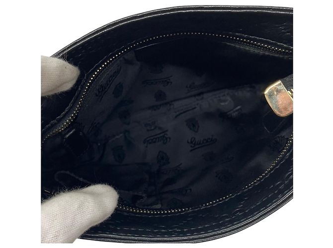 Borsa a tracolla in pelle Gucci Guccissima Nero - vista 8
