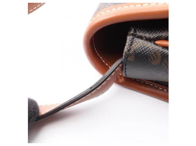 Céline Celine Triomphe Mini Besace Shoulder Bag Marrone Nero - vista 6