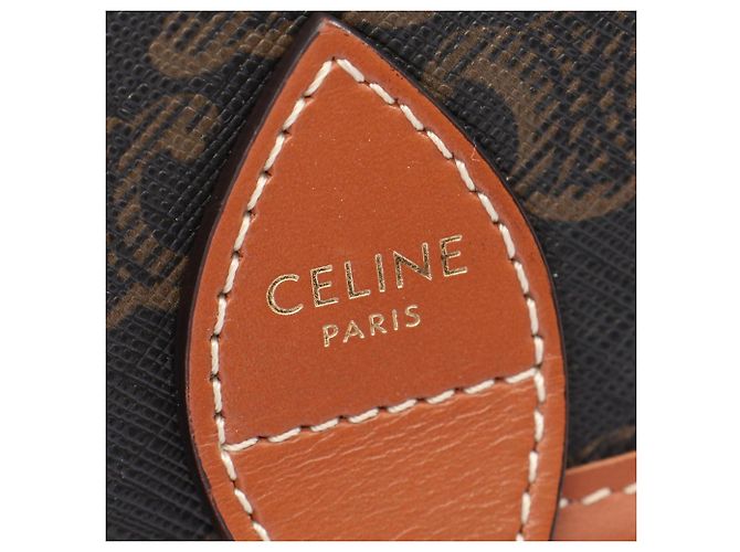 Céline Borsa Celine Folco Medium Marrone Nero - vista 4