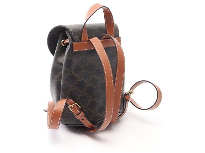 Céline Mochila Celine Bonnie Triomphe Castaño Negro - vista 2