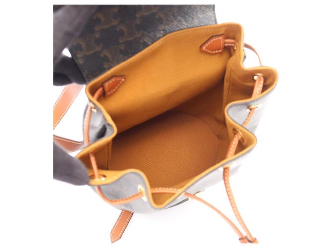 Céline Mochila Celine Bonnie Triomphe Castaño Negro - vista 3