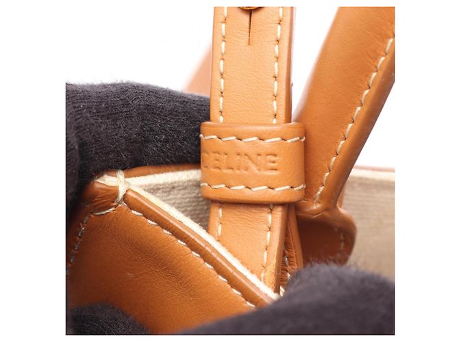 Céline Celine Mini Vertical Cabas Bolsa de mão 2-Way Marrom Cru - vista 4