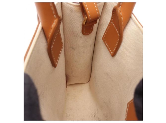 Céline Celine Mini Vertical Cabas Bolsa de mão 2-Way Marrom Cru - vista 6