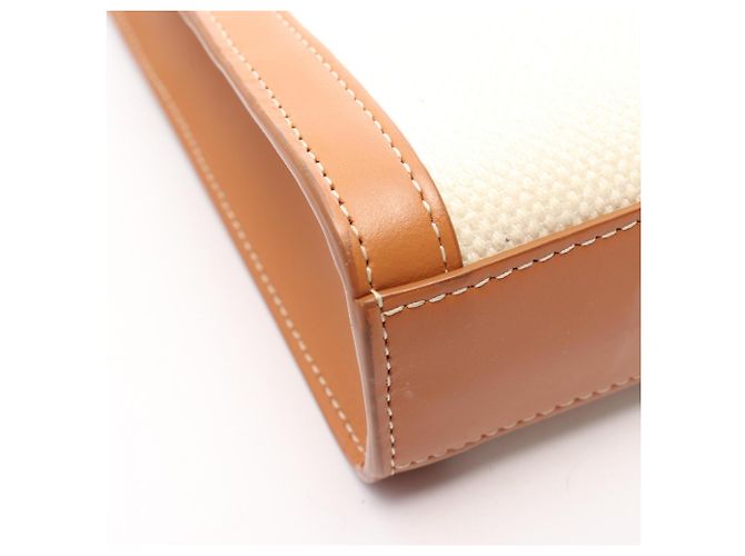 Céline Celine Mini Vertical Cabas Bolsa de mão 2-Way Marrom Cru - vista 9
