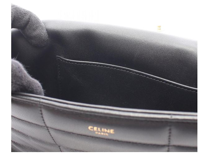 Céline Bolsa de Ombro Celine Monochrome em couro Preto - vista 5