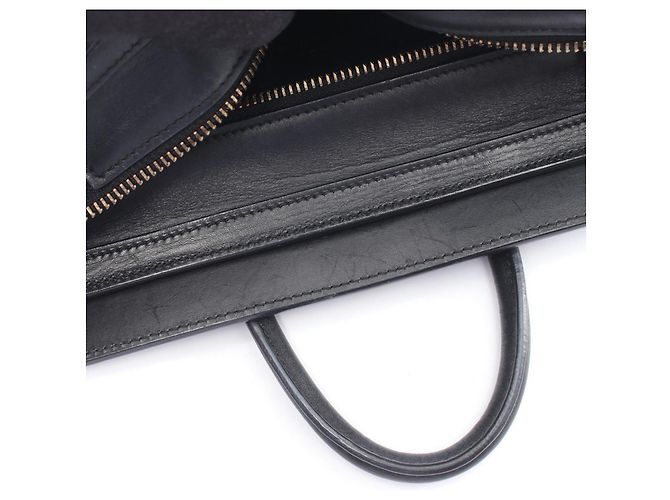 Céline Celine Luggage Nano Shopper Borsa a mano 2-Way Nero Bianco - vista 17