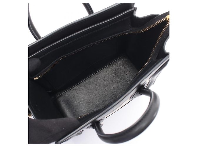 Céline Celine Luggage Nano Shopper Borsa a mano 2-Way Nero Bianco - vista 3