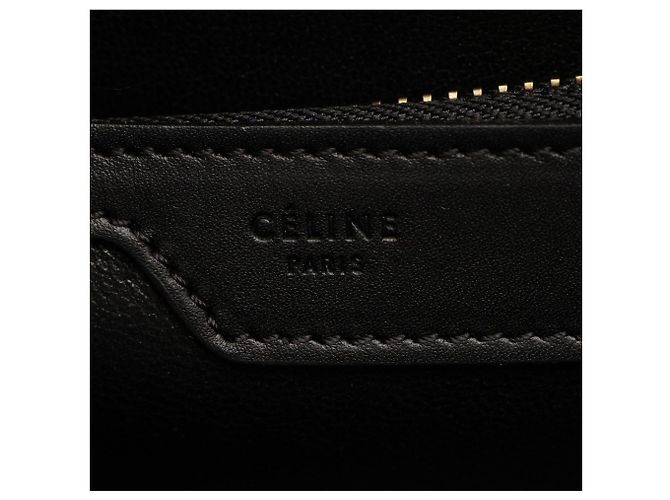 Céline Celine Luggage Micro Shopper Tote Bag Schwarz Weiß Beige - Ansicht 4