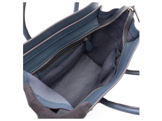 Céline Bolso Tote Celine Luggage Micro Shopper Azul marino - vista 3