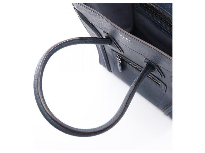 Céline Bolso Tote Celine Luggage Micro Shopper Azul marino - vista 5