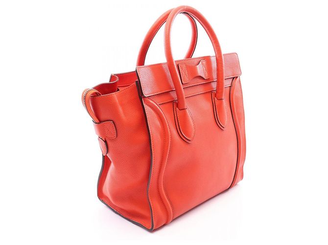 Céline Bolso de mano Celine Luggage Mini Shopper Roja - vista 2