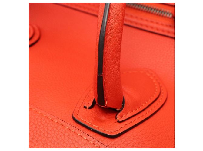 Céline Bolso de mano Celine Luggage Mini Shopper Roja - vista 8