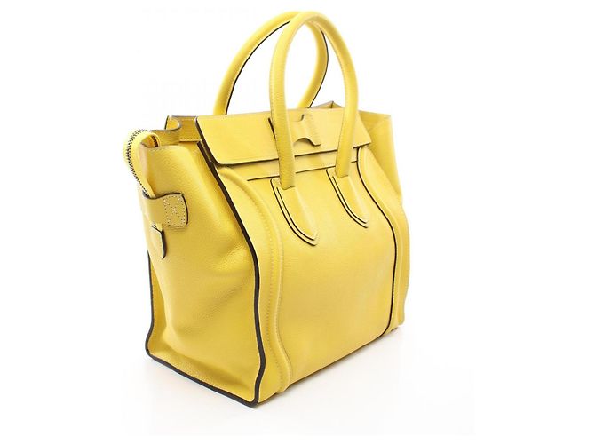 Céline Bolso de mano Celine Luggage Mini Shopper Amarillo - vista 2